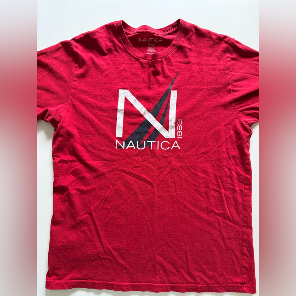 Nautica Bold Red Logo Tee